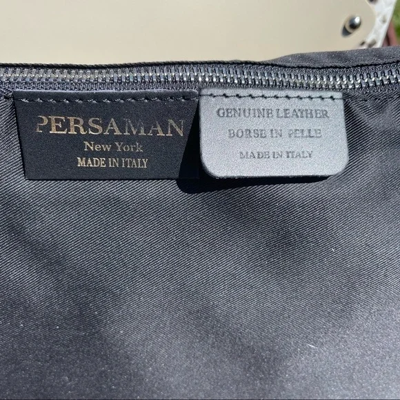 NWT Persaman NY Snake Embossed Leather Handbag Tote With Smaller Bag - Picture 13 of 14